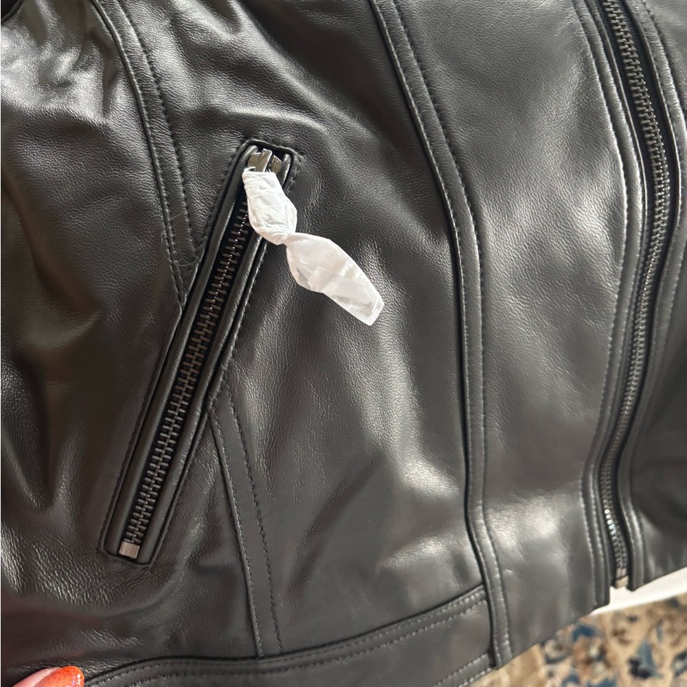 Women’s Bolvaint Paris Classic Black Lambskin Leather Bomber Jacket - Picture 8 of 17